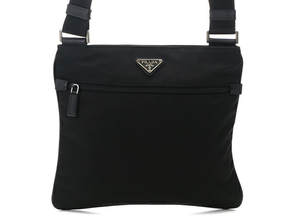 Prada Crossbody Bag Tessuto Saffiano Leather Nero Black